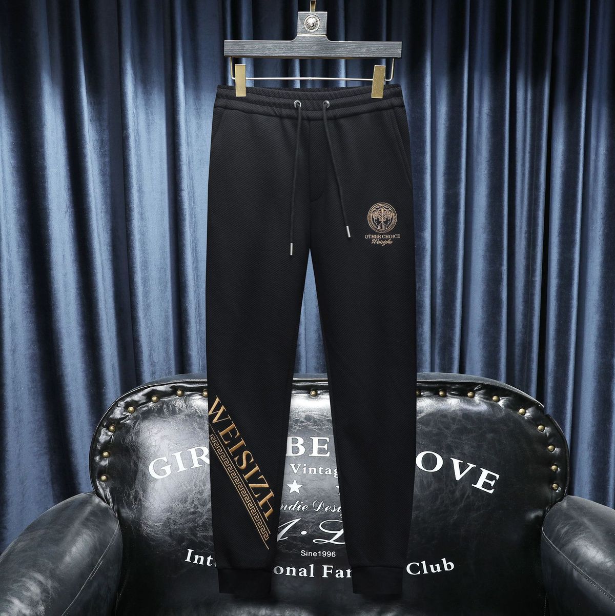 Men's Clothing Men's Autumn New Fashion Men's Embroidered Slim Casual Pants_viptrois.com