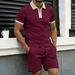 Men's Color Blocked Polo Shirt Turn Down Collar Half Zip Closure Casual Suit With Pockets New Summer_viptrois.com