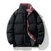 Unisex Winter Puffer Jacket -Streetwear Style, Thickened Short Coat With Stand Collar, Loose Fit For Couples_viptrois.com