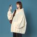 White Tall Hoodie Women, Solid Color, Size, Oversized, Early Winter Coat For Plus Size Women_viptrois.com