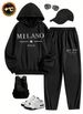 Men's Clothing Trendy Brand Letter Print Casual Sweatshirt Suit Popular New Style Special Edition_viptrois.com