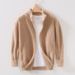 Pure L966 Autumn Winter Stand Collar Knitted Cardigan Korean Style Versatile Outerwear Sweater Top Jacket For Men One Piece_viptrois.com