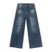 Men's Clothing American Oversize Washed And Ripped Design With Distressed And Bleached Street Jeans_viptrois.com