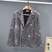 Men's Clothing Street Celebrity Same Style Sequined Men And Women Motorcycle Casual Jacket Stage Sequined Solid Color Group Performance Clothing Men_viptrois.com