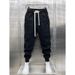 Men's Clothing Casual Pants For Men In Autumn And Winter With Loose Cuffs And Fashionable Hot Stamping Corduroy Sports Sweatpants_viptrois.com