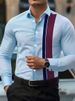 Men's Shirt 2025 Four Sided Stretch Thin Color Matching Business Daily Casual Shirt Men's Long Sleeve_viptrois.com