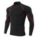 Men's Quick-Dry Compression Shirt, High Elasticity Breathable Long Sleeve Workout Top For Running & Gym,_viptrois.com