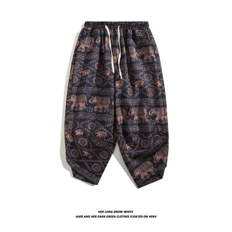 Men's Clothing Beach Pants Men's Summer Shorts Seven Point Carrot Pants Men's Fashion Brand Large Size Loose Casual Pants_viptrois.com