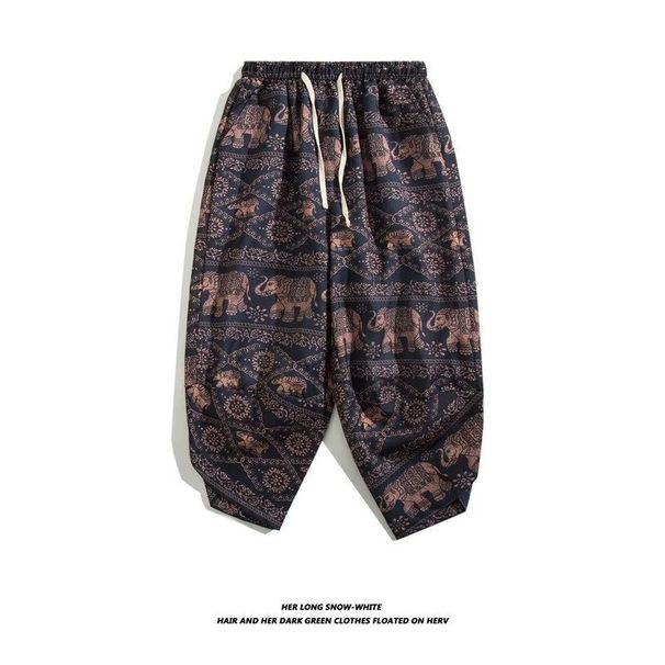 Men's Clothing Beach Pants Men's Summer Shorts Seven Point Carrot Pants Men's Fashion Brand Large Size Loose Casual Pants_viptrois.com