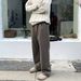Men's Clothing Woolen Thickened Old Money Style Drape Wide Trousers Soft Glutinous Knitted Straight Cleanfit Trousers_viptrois.com