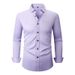 Men's Stretch & Wrinkle-Resistant Dress Shirt – 4-Way Elastic Business Casual (15 Colors) – Slim Fit Long Sleeve (S To XXXL)_viptrois.com