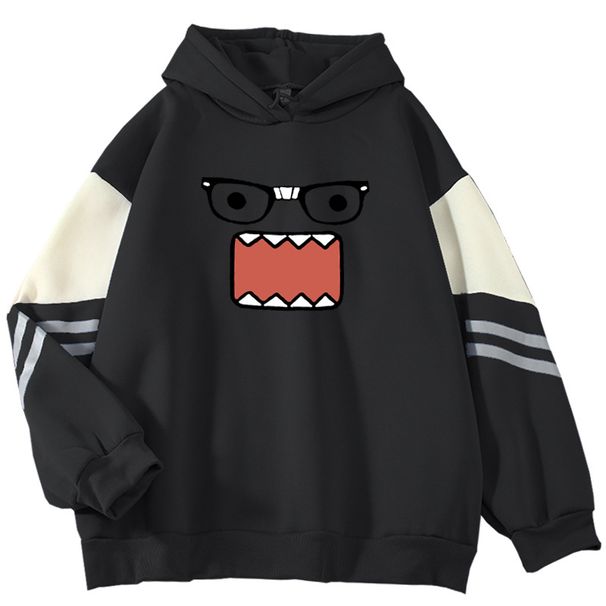 American Style Color Block Sweatshirt For Men, Loose Fit, Niche Monster Print Pullover, Cool And Stylish Outerwear_viptrois.com