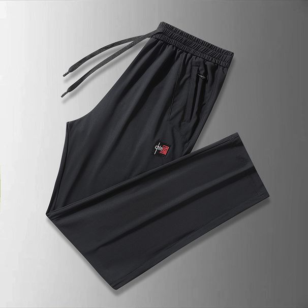 Men's Cooling Stretch Jogger Pants - Ultra-Breathable Nylon For Summer Comfort - Loose Fit & High Elasticity - Dark Gray/Black/Navy_viptrois.com