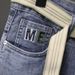 Large Size Men's Spring And Summer Trendy Brand Jeans Men's Versatile Embroidery Plus Fattening Plus Slim Denim Trousers Men's Jeans_viptrois.com