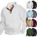 Men's Casual Jacquard Henley Collar Long Sleeve Patchwork Sweatshirt - Winter Warm Pullover With Button Detail, Relaxed Fit_viptrois.com