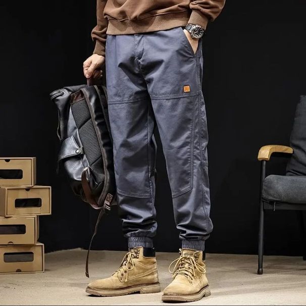 Men's Workwear Cargo Pants Fleece Lined Utility Relaxed Fit Drawstring Black Grey Khaki Winter Regular Versions_viptrois.com