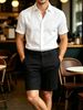 Summer Men's Casual Shorts Business Commuter Solid Color Five Point Pants Simple Versatile Dress Pants_viptrois.com
