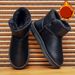 SHLIANG Winter Snow Boots Men High Top Fluffy Boots High Quality Waterproof Leather Boots Fashion Outdoor Men Non-Slip Ankle Boots X0079_viptrois.com