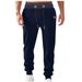 Men's Fleece Jogger Pants - Polyester Casual Sweatpants With Tapered Cuff, Elastic Waist & Pockets (Black/Navy/White/Khaki/Burgundy/Gray)_viptrois.com