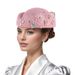 New retro British felt turban hat for women church derby headdress with flower dot diamond ladies soft beret_viptrois.com