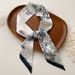 Style Printed Narrow Long Korean Trend Women's Small Scarf Light Luxury Ribbon Headscarf_viptrois.com
