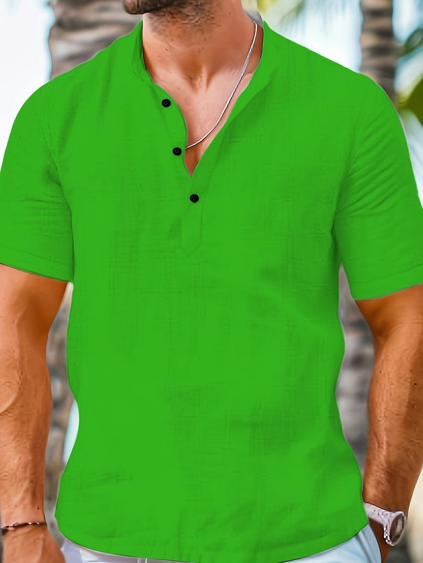 Essential Men's Short Sleeve Polo Shirt - Breathable Moisture Wicking Quick-Dry Solid Color Casual Top For Summer_viptrois.com
