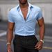 Men's Summer Refreshing Breathable Four Sided Stretch Thin Printed Short Sleeved Men's Shirt_viptrois.com
