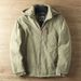 Men's Detachable Hooded Windbreaker Jacket - Waterproof, Windproof, Fleece-Lined Outdoor Coat For Winter, Casual Loose Fit_viptrois.com