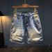 Men's Clothing Retro Old Personality Back Pocket Shorts European And American Style High End Men's Mid Length Pants_viptrois.com