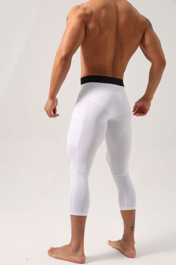 Men's Clothing Fitness Sports Quick Drying Tights Super Stretch Fitness Cropped Pants_viptrois.com