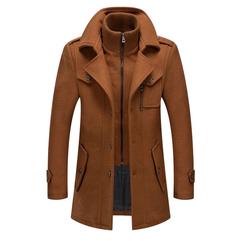 Loom Loom Golden Han European And American Style Autumn Winter Middle-aged Double Collar Cross-border Dropshipping Wool Coat Men's_viptrois.com