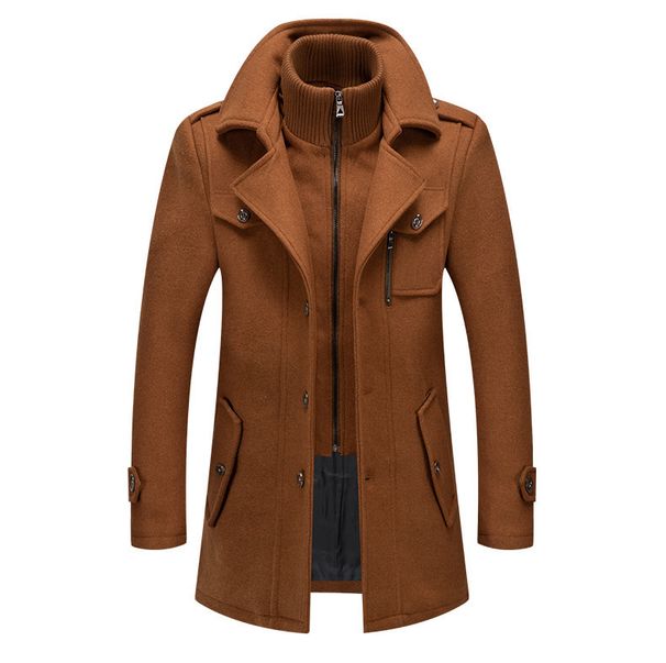 Loom Loom Golden Han European And American Style Autumn Winter Middle-aged Double Collar Cross-border Dropshipping Wool Coat Men's_viptrois.com