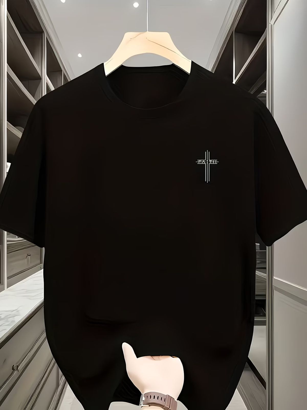 Maglietta Uomo 180G Cotone Girocollo Mini Logo Lusso Minimalista, Traspirante Tre Colori Per Uso Quotidiano Primavera_viptrois.com