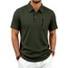 Men's Casual Loose Short Sleeve Shirt Summer Business Zipper Pocket Top Jacquard T-Shirt_viptrois.com