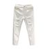 Men's Clothing White Ripped Diamond Jeans Trendy Slim Fitting Skinny Pants_viptrois.com