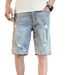Men's Ripped Denim Shorts Trendy Brand Lightweight Casual Five Point Pants mid Length Shorts Handsome Versatile Light Color Summer Style 2026_viptrois.com