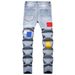 Men's trendy denim trousers fashionable jeans_viptrois.com