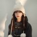 2024 Autumn/Winter Green Knitted Wool Women's Ear Protector Flying Warm and Versatile, Show off Face Small Skiing Lei_viptrois.com