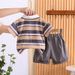 Boys' Dress 2025 Summer New Style Children's Baby Fashion Western Polo Shirt Short Sleeve Two Piece Set Trendy_viptrois.com