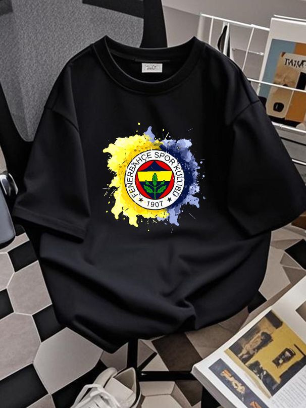 New Limited Dark Fenerbahce Istanbul Watercolor Design Classic T-Shirt Casual Designer Clothes Graphic Unisex Stretched Homme Slightly Versatile_viptrois.com