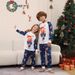 Christmas deer alphabet scarf Christmas family dress printed homewear pajamas_viptrois.com
