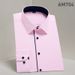 Men's Solid Color Long Sleeve Dress Shirt, Wrinkle-Free Business Casual Slim Fit Shirt For Office Formal Wear,_viptrois.com