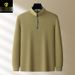 Men’s Double-Sided Piqué Polo Shirt – 280g Stand Collar With Metal Zipper, Long Sleeve Autumn/Winter Casual Fashion (6 Colors, M-4XL)_viptrois.com