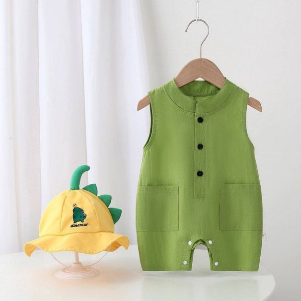 Baby Summer Thin Sleeveless One Piece Clothes Baby Super Cute Cartoon Stylish Romper Full Moon Hundred Days Crawling Clothes Summer Clothes_viptrois.com
