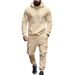 Men's Heavyweight Hooded Sweatshirt And Velvet Casual Jacket Set American Style Autumn Winter Loose Fit_viptrois.com