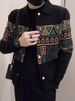 Knitted Cardigan Sweater High-End Ethnic Jacket Men's Autumn And Winter New Style Lapel Casual Long Sleeved Trend_viptrois.com