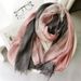Unisex Linen scarf scarf women's gradient color match Lady Mori women's slub yarn shawl_viptrois.com