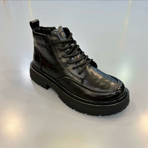 Diluosa Men's Autumn Winter New British Martin Thick Sole Outdoor Hiking Work Boots Versatile Fashion Trend_viptrois.com