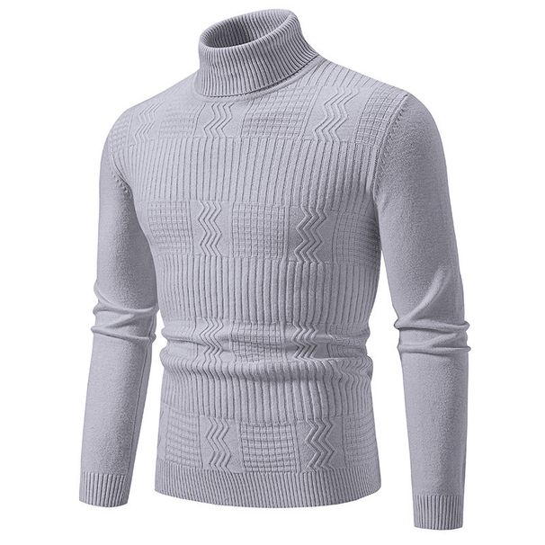 Men's Chunky Knit Sweater –Fall/Winter High Neck Cable Knit Pullover – Oversized Casual Turtleneck For Big & Tall (Up To XXXL)_viptrois.com