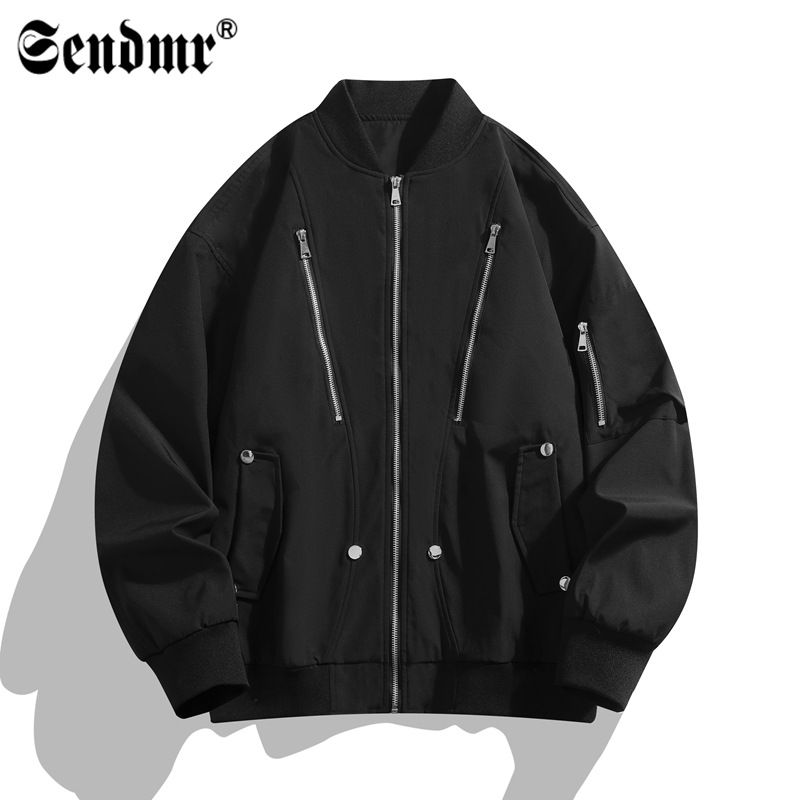 Men's Clothing American Workwear Baseball Collar Trendy Brand Jacket Men's Autumn Youth Casual Loose Sports Tops Coat Men's Fashion_viptrois.com